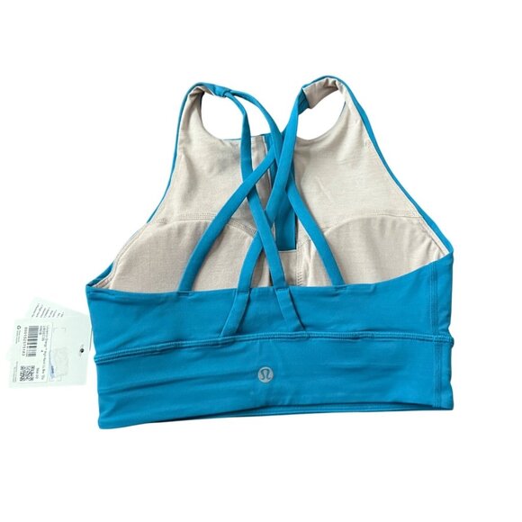 Lululemon Energy High Neck Longline Zip Bra Sz 4 Hawaiian Blue NWT Discontinued - Picture 5 of 16